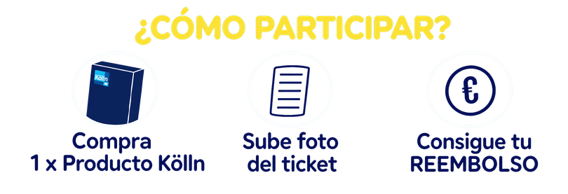 Compra un producto Kölln, sube una foto del ticket y consigue tu reembolso.